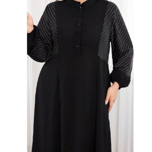 Shein Women Solid Color Simple Style Dress, Casual Modest Long Sleeve, Maxi - Picture 1 of 4